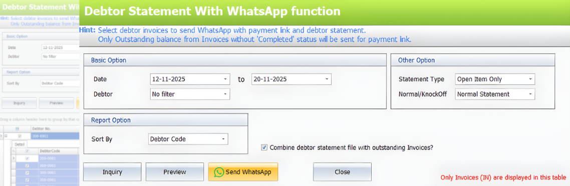 WhatsApp invoice delivery for AutoCount direct document sending